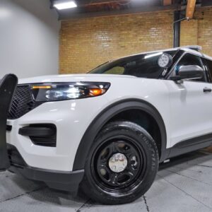 2021 Ford Explorer Police AWD Blue/White Lightbar and LED Lights, Dual Partition, Laptop Console, Siren Equipped