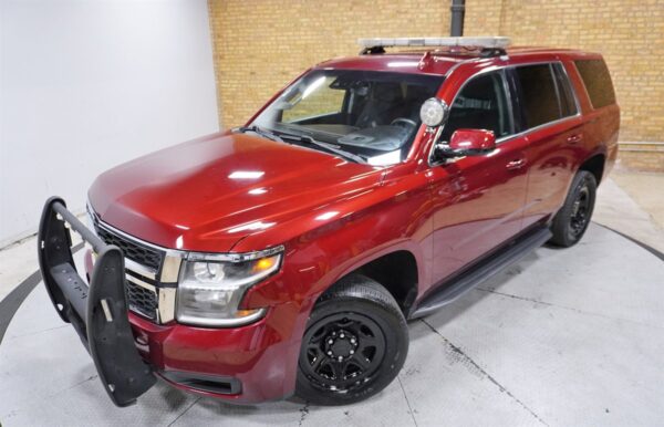 2018 Chevrolet Tahoe 2WD PPV Police Red/Blue Lightbar and LED Lights, Dual Partition, Console, Gun Rack, Siren Equipped - Image 4