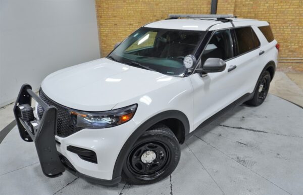 2021 Ford Explorer Police AWD Blue/White Lightbar and LED Lights, Dual Partition, Laptop Console, Siren Equipped - Image 7