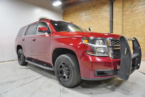 2018 Chevrolet Tahoe 2WD PPV Police Red/Blue Lightbar and LED Lights, Dual Partition, Console, Gun Rack, Siren Equipped - Image 2